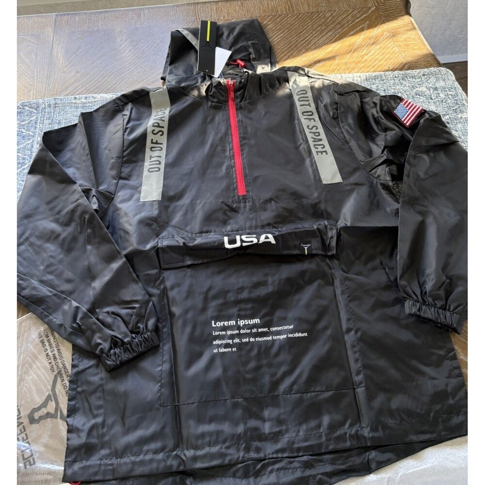 SCREENSHOT OUT OF SPACE (LOREM IPSUM) AMERICAN FLAG WINDBREAKER Med Reflective